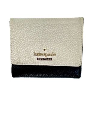 Kate Spade New York Two-Tone Colorblock Pebbled Leather Compact Trifold Wallet
